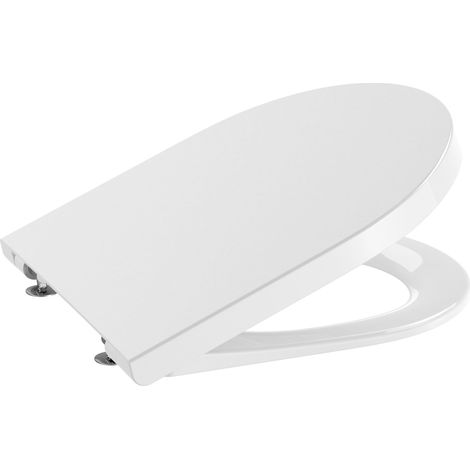 Tapa y asiento Supralit® para inodoro compacto con caída amortiguada ROUND INSPIRA - ROCA Color: Blanco