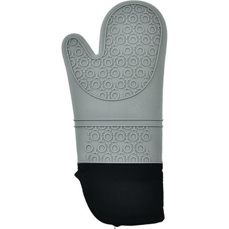 1 paire de gants de four haute température Gants de four en silicone résistants à la chaleur et à l'eau (gris foncé) (1/5)