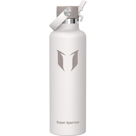 Trinkflasche Edelstahl Thermobecher Strohhalm BPAfrei 1000 ml C- Grau (1/5)