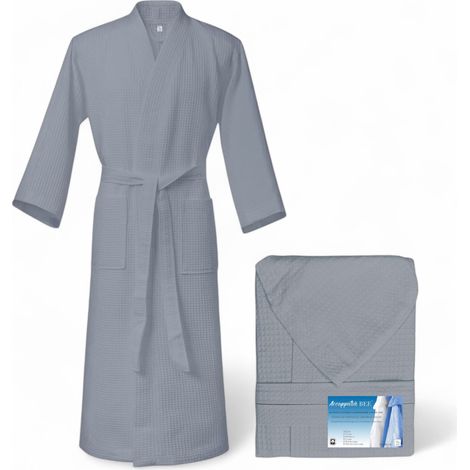 Peignoir Bee© Bee Nest en pur coton avec capuchon adulte GRIS S