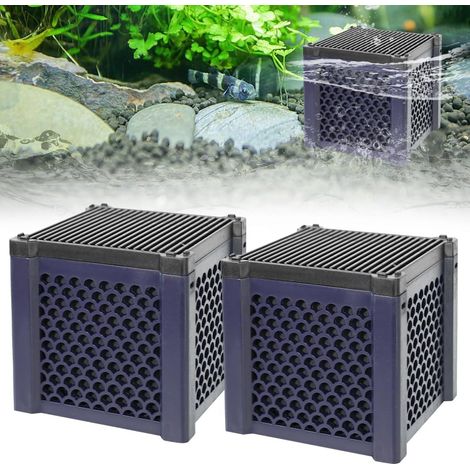 2 Pièces Charbon Actif, Filtre Aquarium, Cube 115mm, Purification Eau, Réservoir, Étang