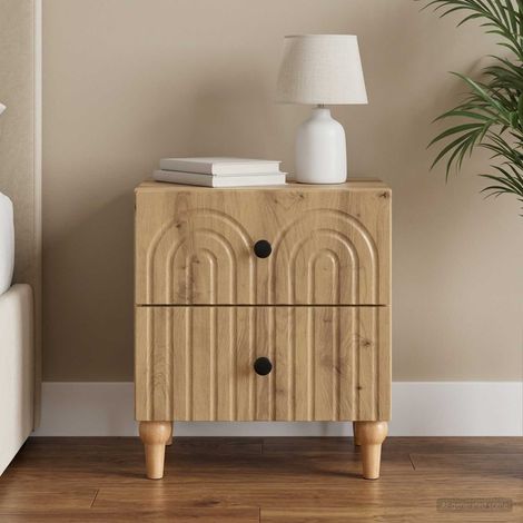 vidaXL Bedside Cabinet Artisan Oak 43 x 34.5 x 48 cm Engineered Wood (1/5)