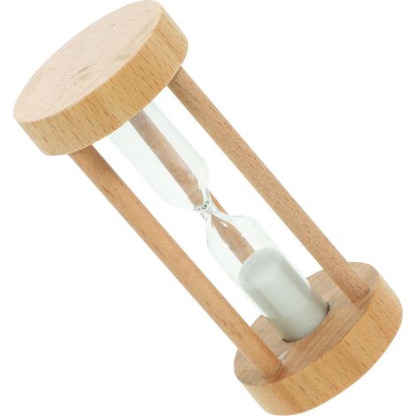 Sablier en bois blanc de 3 minutes pour décoration de bureau et de bureau à domicile (1/5)