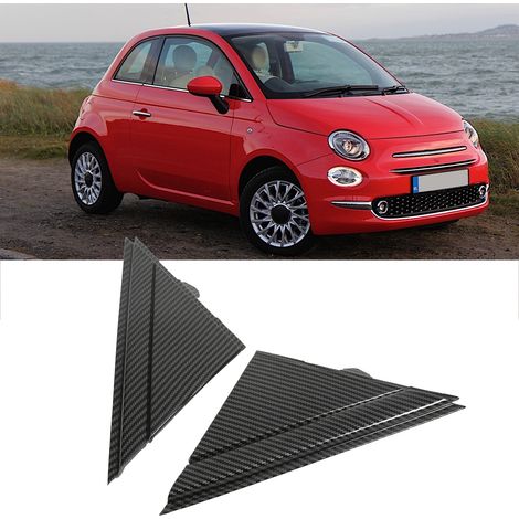 Dreieckiges Ersatzteil für den Rückspiegel, Rückspiegelabdeckung passend für FIAT 500 2012-2017 aus Kohlefaser. (1/5)