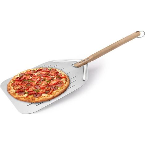 Ecleanfy - Pelle à Pizza Professionnelle Grande Taille 39x30.5cm - Manche Bois Long 42.5cm Ergonomique - Pour Pizzas et Tartes