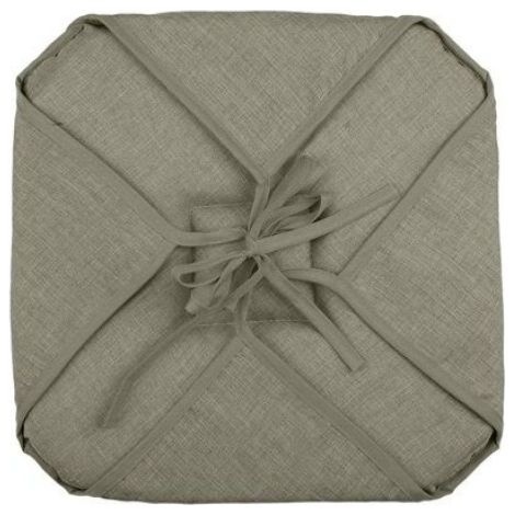 Galettes de chaise - - 40 x 40 cm - Lot de 2 - Kaki chiné - 4 rabats - Certifié Oeko‑Tex (1/3)