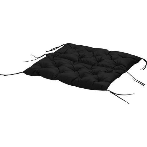 3 Sitzer Bankauflage 100x98x8 cm Bankkissen mit Bändern, Sitzkissen, Outdoor/Indoor Stuhlkissen, Sitzauflage, Sitzpolster, Bankpolster für Gartenmöbel, Sitzbank Hollywoodschaukel, Schwarz Aosom