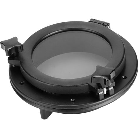 8in Ouverture Hublot Noir Facile Installation de Forme Ronde Universel pour RV Boat Yacht (1/5)