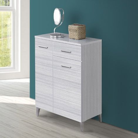 Base multiuso 60x34 cm grigio con 2 ante e cassetto scorrevole Desya (1/6)