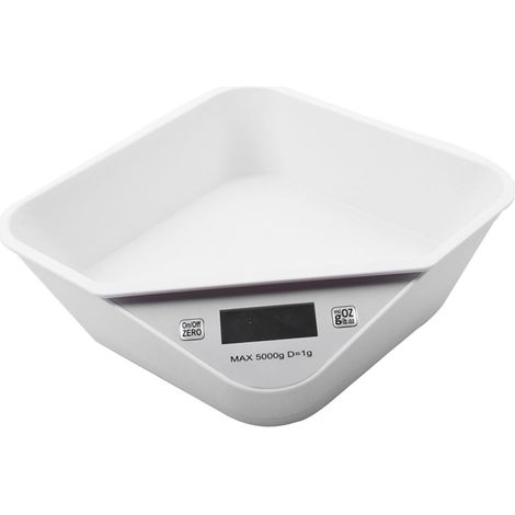 5000g LCD Digital Kitchen Scale Bowl Precision Electronic Food Weight Scale for Cooking and Baking Easy to Clean Lightweight White (1/5)