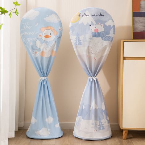 Housse de protection anti-poussière pour ventilateur 2 pièces, housse de ventilateur étanche et anti-poussière, housse de protection anti-poussière pour ventilateur rond vertical lavable (1/5)