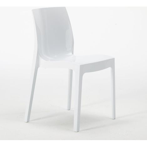 Stock 18 Sillas Ice Grand Soleil de Polipropileno para Restaurante y Bar - Blanco