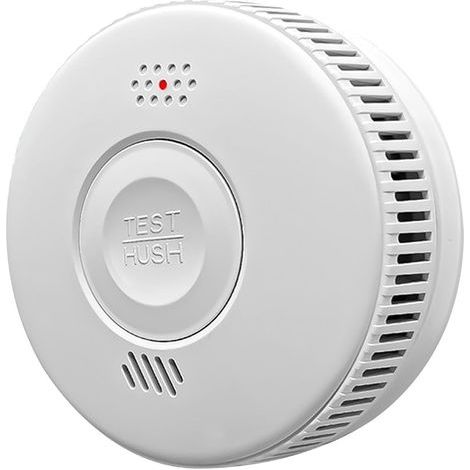 1 détecteur de fumée, alarme incendie, avec capteur photoélectrique avancé, avec batterie rechargeable d'une durée de vie de 3 ans, alarme de 88 dB.