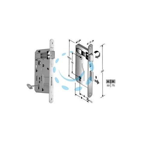 SERRATURA A BUSSOLA PATENT DA INFILARE BORDO TONDO CROMATO - mm.50 (480400504E)