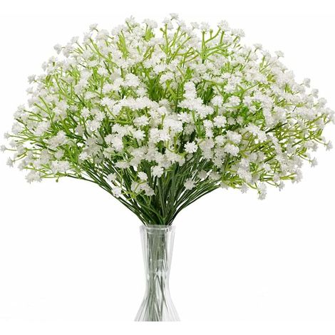 Gypsophila artificial flowers, artificial baby's breath flowers 10 packs DIY wedding bouquet party table center decoration floral decoration and home decoration fake gypsophila (1/5)