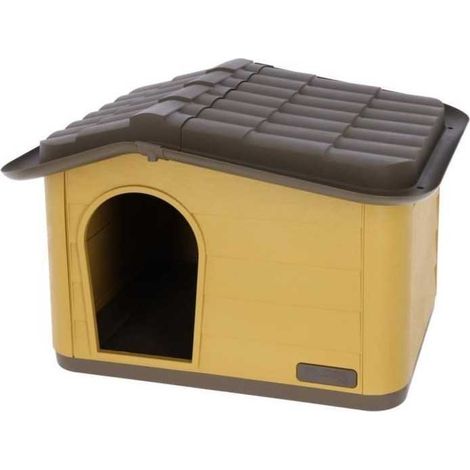 Maisonnette KERBL Paola Eco 60 x 51 x 41 cm Plástico 100% reciclado amarillo y marrón (1/3)
