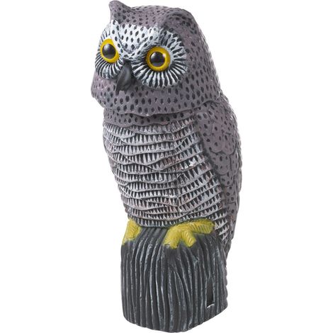STATUA SPAVENTAPASSERI GUFO CON TESTA OSCILLANTE 38CM (1/5)