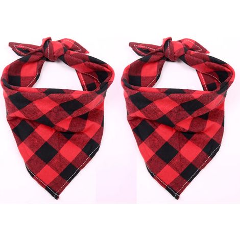 Sciarpa Triangolare per Animali 1 Pezzo Bandana per Cani in Cotone Lavabile per Cani e Gatti Piccoli Medi Grandi (Piccolo, Rosso Nero) (1/5)