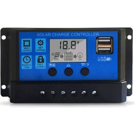 100-A-Solarladeregler, USB-Akkupanel, USB-Anschlussregler, Straßenbeleuchtungsregler, einstellbares Multifunktionsdisplay (1/4)