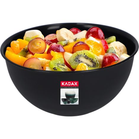 KADAX Schüssel aus Kunststoff, Salatschüssel, Rührschüssel, 5L, anthrazit