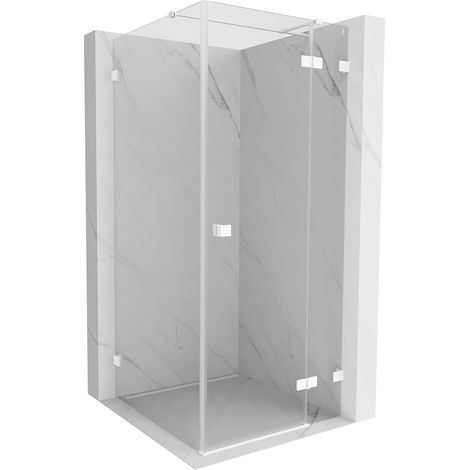 Mexen Lunar T Duschecke seitlich öffnend rechts 90 x 90 cm, transparent, weiß - 834T-090-090-20-00-P (1/5)