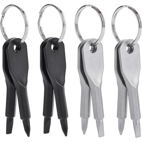 DOLASO 8-teiliger Taschenschraubendreher-Schlüssel, Schlüsselanhänger-Schraubendreher, Mini-Schraubendreher, Schlüsselanhänger-Set, Flach- und Kreuzschlitzschraubendreher, Präzisionsstahlguss-Material (1/5)