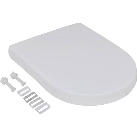 vidaXL Asientos inodoro con tapas cierre suave 2 uds plástico blanco (1/2)
