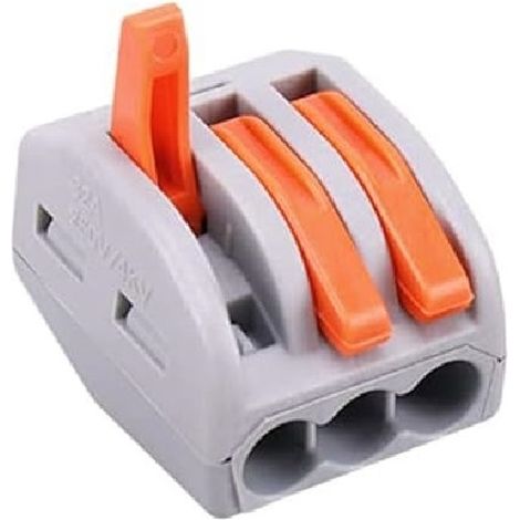 Morsetti terminali collegamento rapido 3 5 vie a 1 polo per cavi elettrici da 0.08 a 4.0 mm 32A connettore a leva 3 vie ( 8pz) (1/2)