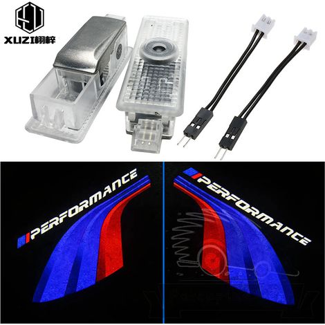 (Bleu) Lot de 2 lampes LED d'accueil compatibles avec les BMW Série 1, 3, 5 et 7 (E90, E91, E92, E93, E60, E61, F10, F07, E63, E64, F12, F13, X3). Projecteurs de portières pour véhicules. (1/5)