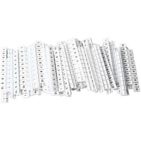 100 tiras marcadoras para bloques de terminales, etiquetado flexible para una identificación clara, fácil instalación, cantidad suficiente, nailon resistente al calor para la serie ZB 1-10 (1/5)