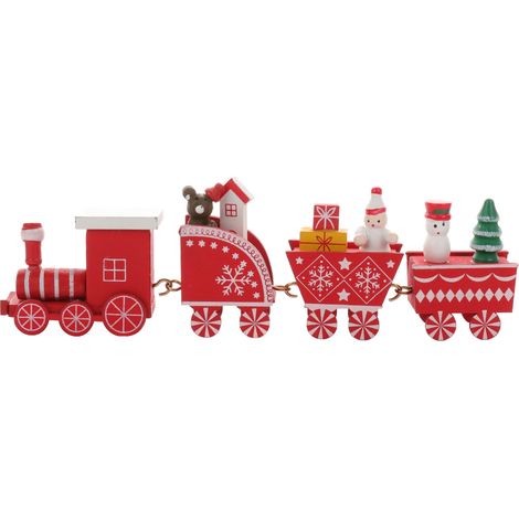 Train de Noël Rouge Décoratif - Ornement de Table Sécuritaire et Sans Odeur pour Maison (1/5)