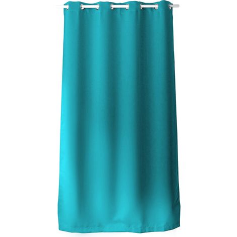 Rideau oeillets CHABY 140x240 100% polyester bachette TURQUOISE