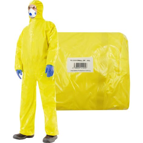 XXL gelber PE-Schutzanzug DF 3000 Chemikalienschutzanzug Typ 3 4 5 6 (1/3)