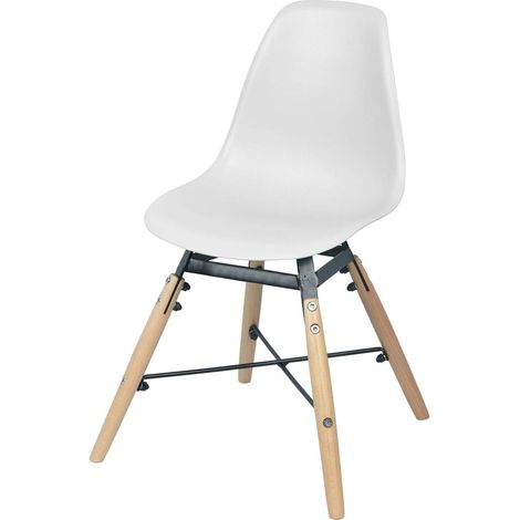 Chaise enfant Kid's Spirit Jena Junior en polypropylène blanc, structure en métal, 30,5 x 36 x 56 cm (1/2)