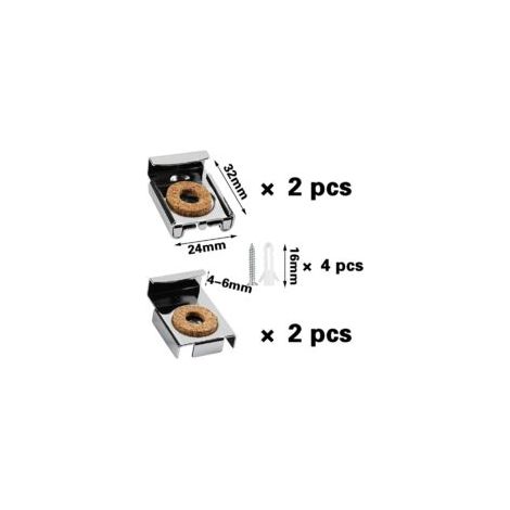 Kit di montaggio per specchi in 4 pezzi, staffa quadrata per specchi, supporto a parete per vetro senza cornice con 4 set di perni e viti per appendere e fissare specchi o vetro - Crezuo