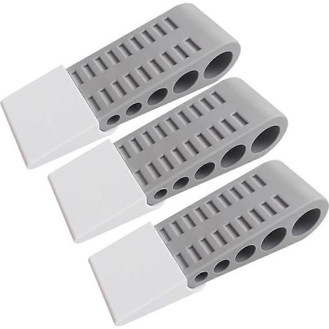 Lot de 3 butées de porte pour le bas de porte, cales en caoutchouc avec support, pour maintenir la porte ouverte. (1/5)