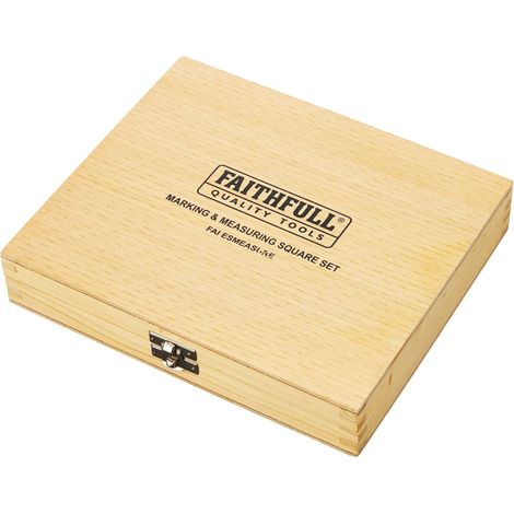 Faithfull Engineer's Marking & Measuring Set 6-Piece with Wooden Case