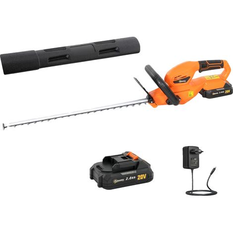 Taille-haie, Moteur sans balais, Lame à double action, Orange, 25cm et plus (1/5)