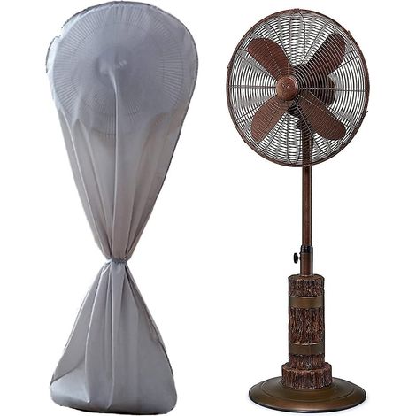 Housse imperméable grise pour ventilateur électrique avec fermeture éclair - Protection contre la poussière pour intérieur et extérieur (1/5)