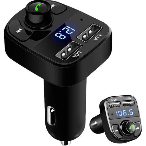 Lecteur MP3 pour voiture, adaptateur radio FM Kit mains libres avec radio FM et système MP3 stéréo pour SUV, voitures, camions et camping-cars (1/5)