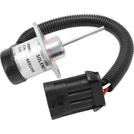 Électrovanne d'arrêt moteur diesel, vanne de coupure de pompe à carburant, outil d'arrêt moteur 6691498 12 V CC, compatible avec Kubota 1G925-60011 1503ES-12A5UC4S