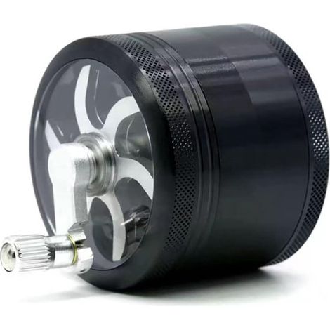 Molinillo manual, Construcción robusta de metal, Mango ergonómico, Tamaño de 3,8 cm (1,5 pulgadas) Negro, 1 pieza, Para especias y hierbas secas (1/5)