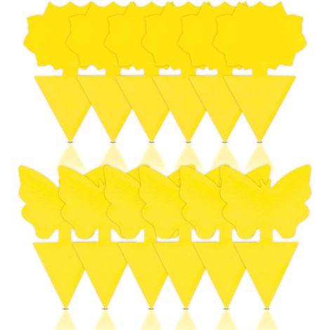 Lot de 12 pièges à mouches des fruits et moucherons, autocollants anti-insectes naturels jetables pour une utilisation intérieure/extérieure, contre les moustiques, les moucherons des terreaux et les (1/5)