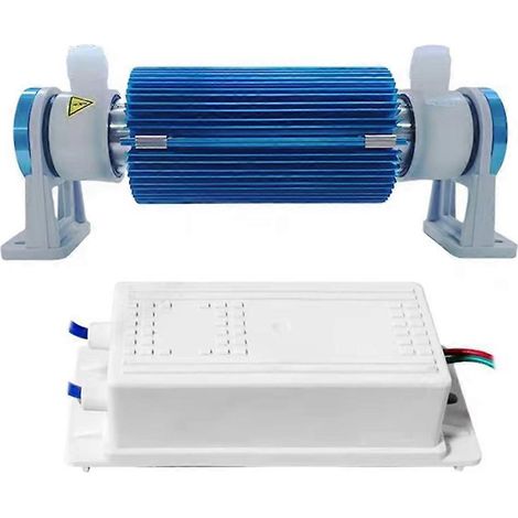 Générateur d'ozone tubulaire AC220V 10G, avec alimentation, capable d'un fonctionnement continu de 24 heures, avec électrodes intégrées et externes, générateur refroidi par air. (1/5)