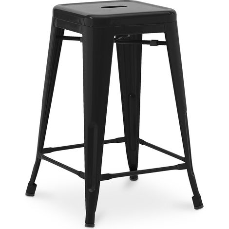 Tabouret de bar 60 cm empilable – Structure en acier durable – Design sans dossier pour cuisine et salle à manger – Style industriel – Industrial Style