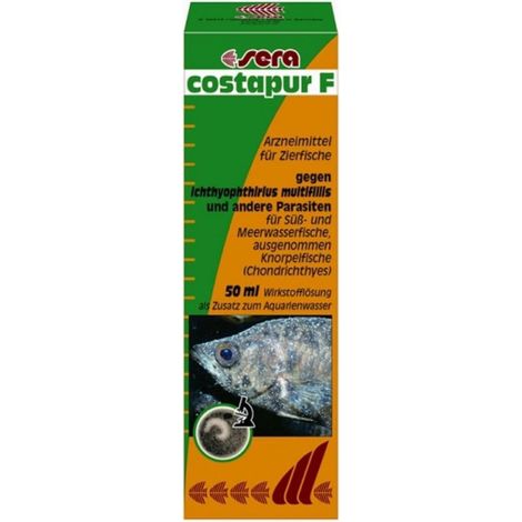 Sera costapur F 50 ml (500-1000l) - Tratamiento agua contra Ichthyophthirius multifiliis y otros parásitos unicelulares de la piel