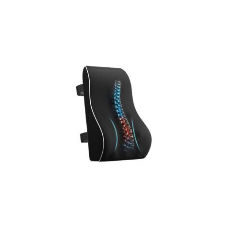 Schwarze Auto-Lendenwirbelstütze, ergonomisches Kissen mit hoher Dichte zur Linderung von Rückenschmerzen bei Fahrten oder langem Sitzen. (1/5)