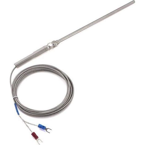 Thermocouple Type K - Sonde Capteur Température Haute Température 0 À 400 °C - Filetage M8 - Longueur Sonde 150 mm - Diamètre 5 mm - Connecteur 2 Pièces - 1 Unité (1/4)