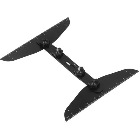 Gabarirapporteur gradins aluminium 28-152cm pour contremarches étagères cloisons plaque plâtre noir 2 réglettes 6 tringles 20 vis boutons (1/5)