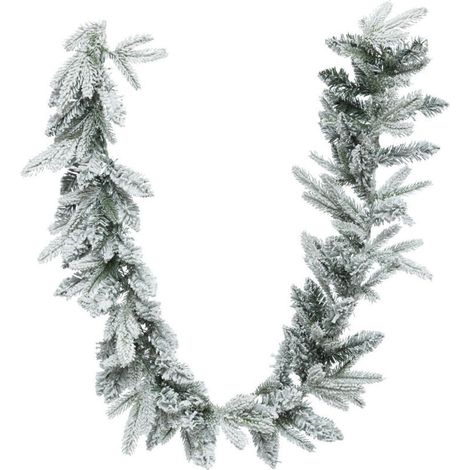 180cm Green Christmas Garland with White Decorations (1/2)